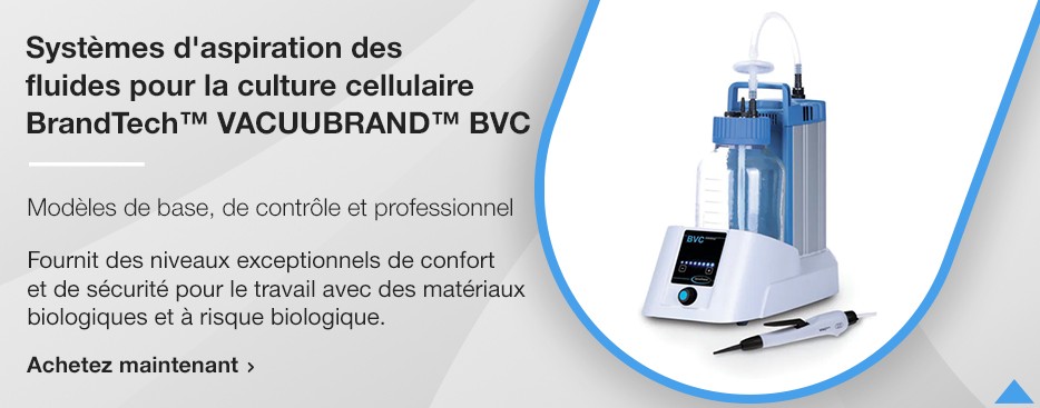 BrandTech™ VACUUBRAND™ BVC Systèmes d'aspiration des fluides pour la culture cellulaire